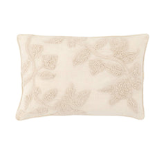 Harper Crewel Embroidered Ivory Decorative Pillow Cover