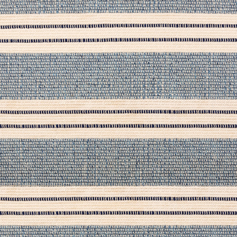 Meredith Wide Striped Indoor/Outdoor Custom Rug Swatch | Blue