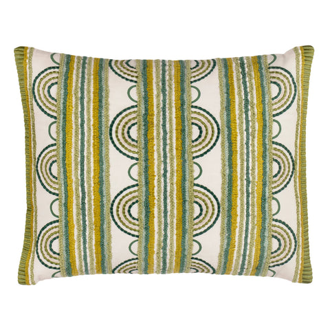 Button Embroidered Olive Decorative Pillow Cover