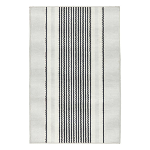 Gunner Stripe Grey Machine Washable Rug