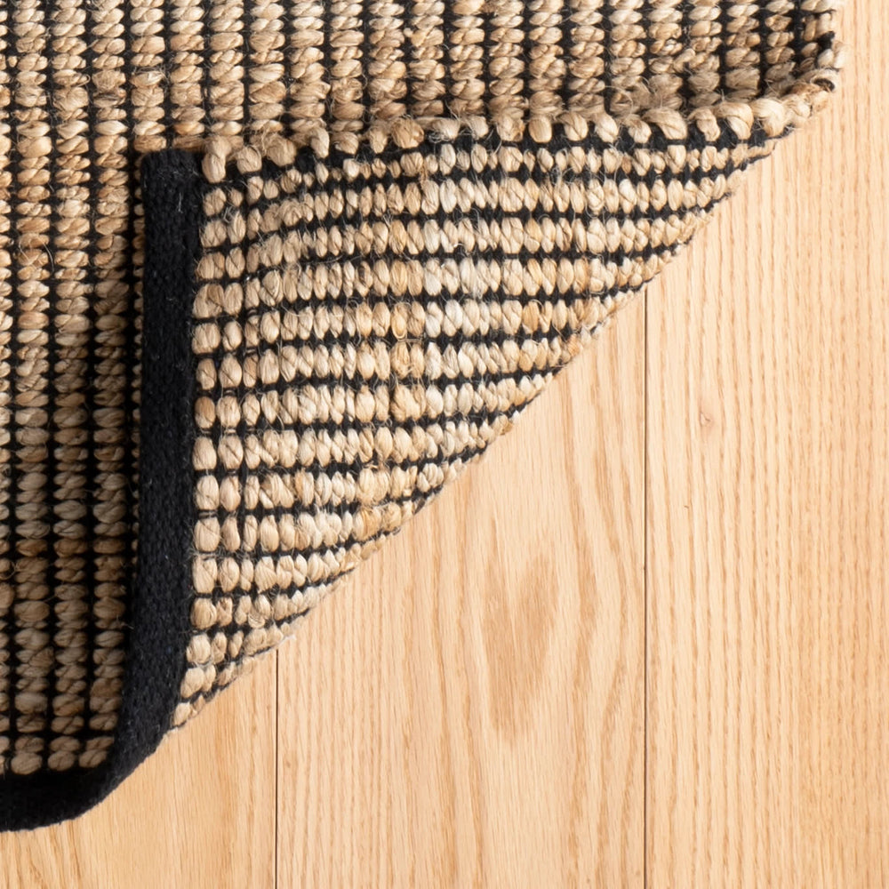 Gridwork Handwoven Jute Rug | Black