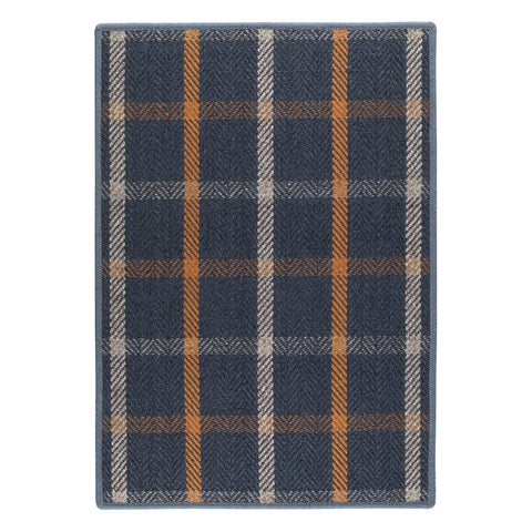 Jackson Woven Wool Custom Rug | Navy/Ivory