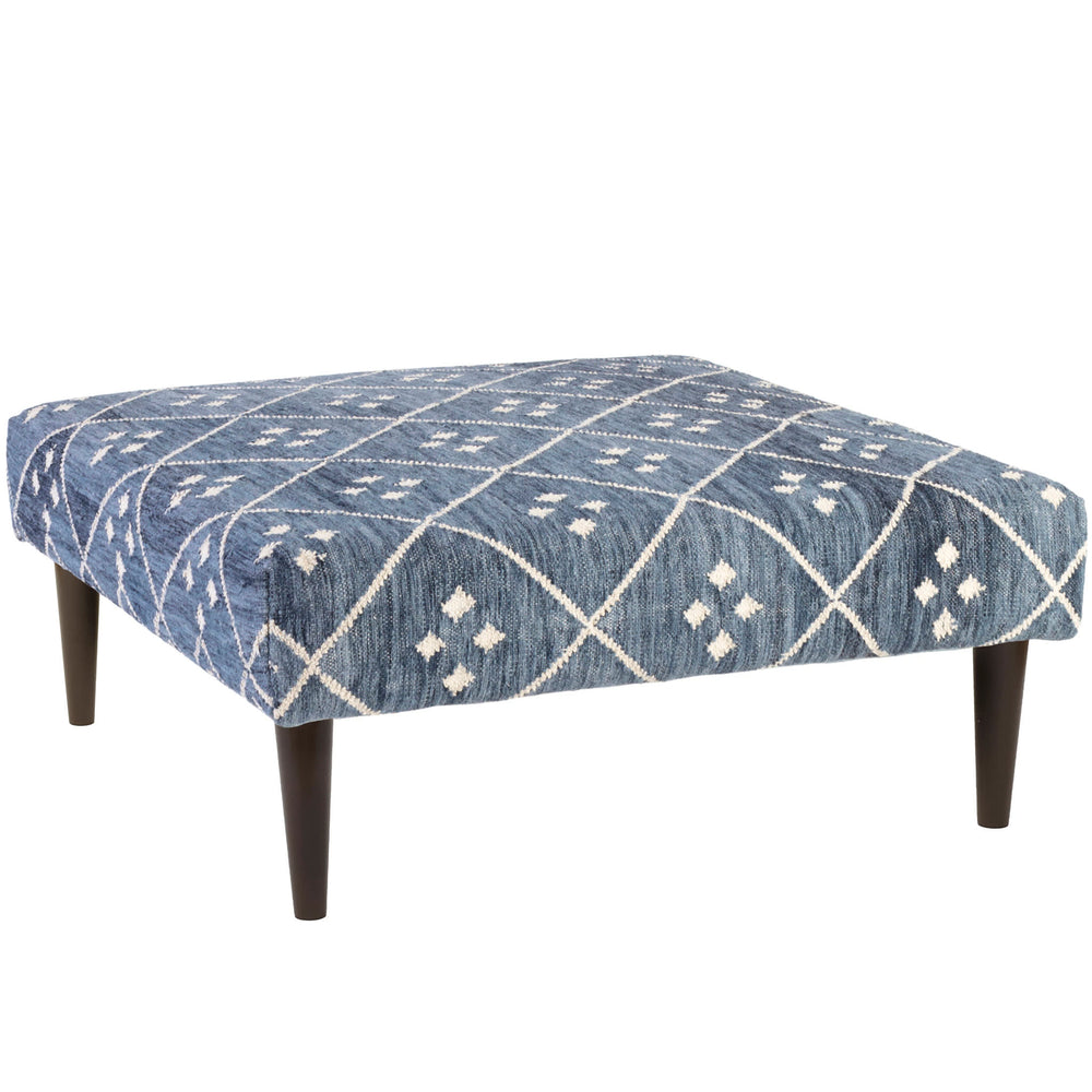 Kota Indigo Custom Rug Ottoman | Indigo