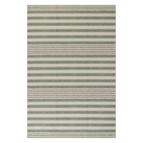 Xaren Coastal Striped Machine Washable Rug | Green