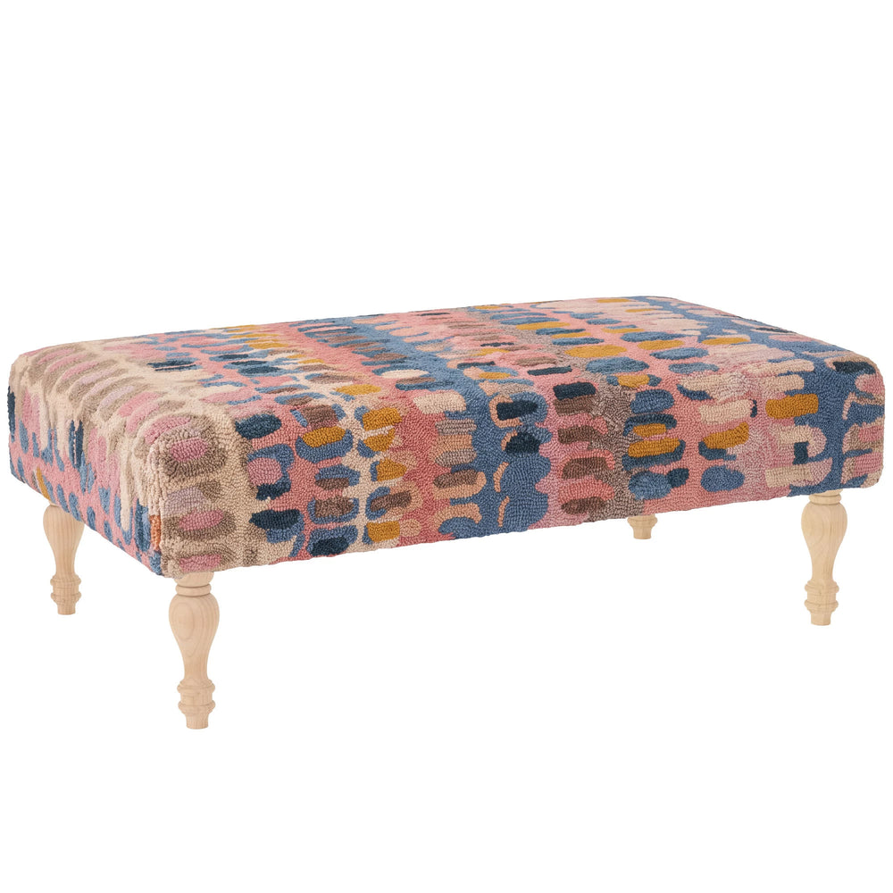 Paint Chip Rug Ottoman | Coral
