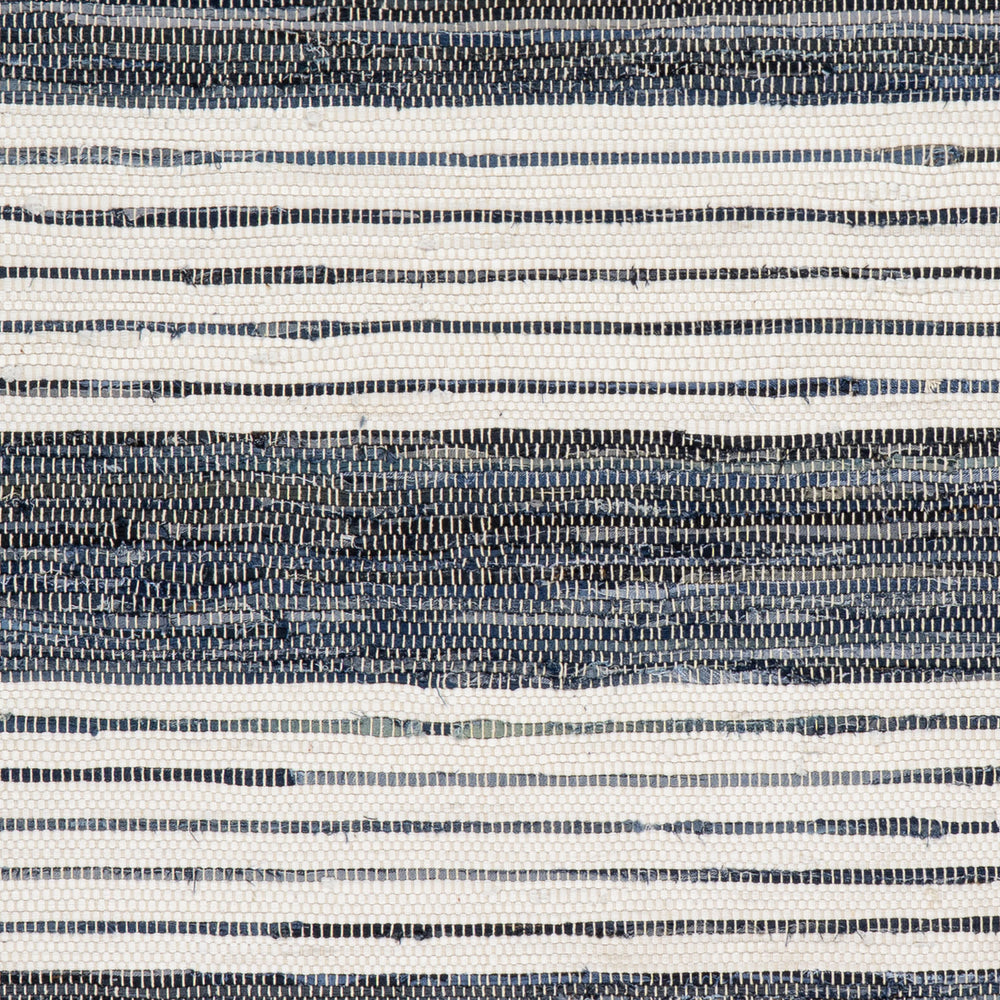 Diora Denim Bohemian Striped Rug Swatch | White