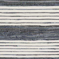 Diora Denim Bohemian Striped Rug Swatch | White