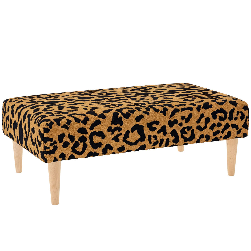 Leopard Rug Ottoman | Brown