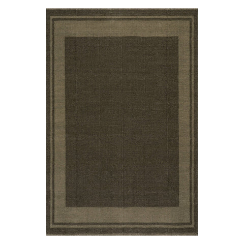 Canon Bordered Wool Cozy Rug | Green