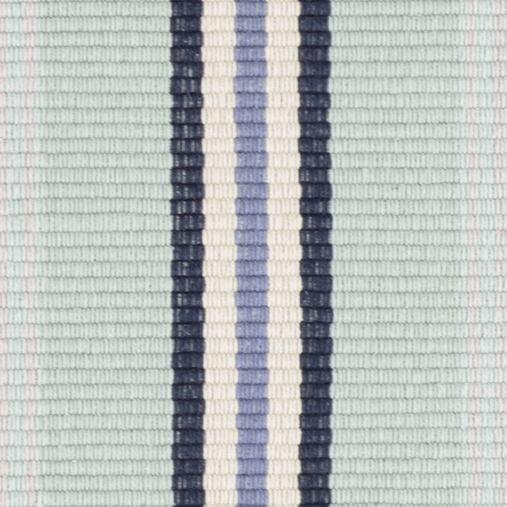 Barbados Stripe Handwoven Cotton Rug Swatch | Blue