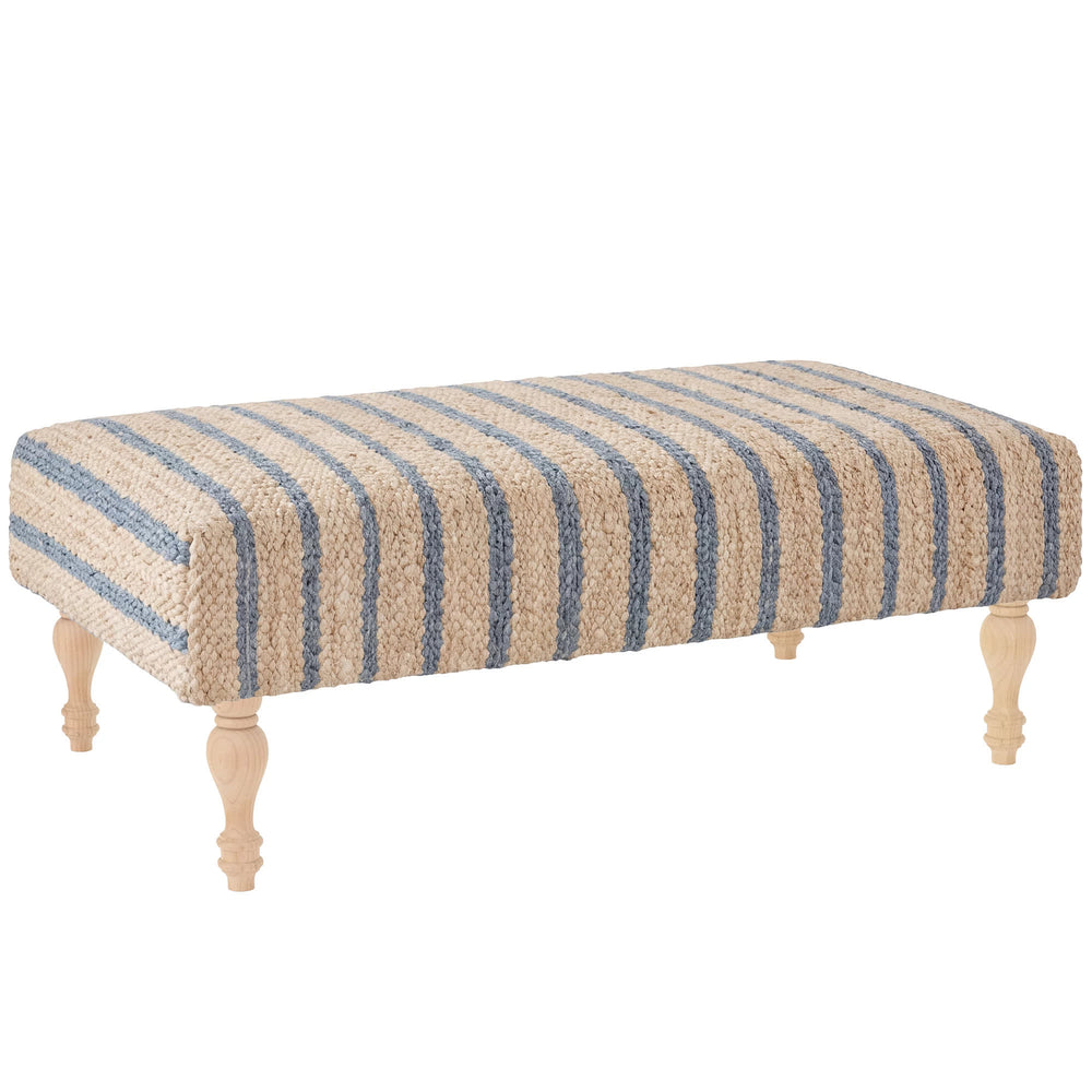 Moana Stripe Rug Ottoman | Blue