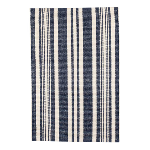 Irving Stripe Handwoven Cotton Rug | Ivory