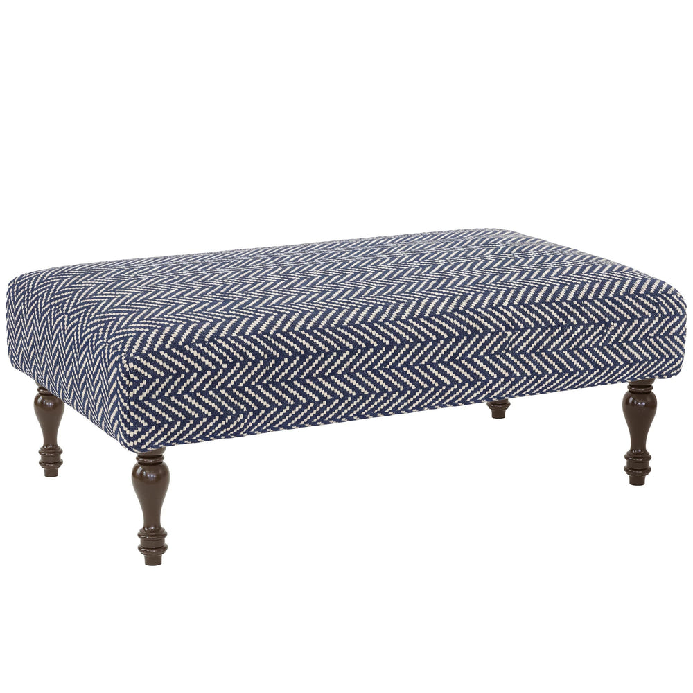 Herringbone Rug Ottoman | Indigo
