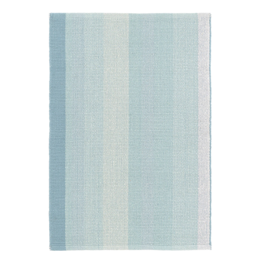 Shore Stripe Handwoven Cotton Rug | Sky Blue