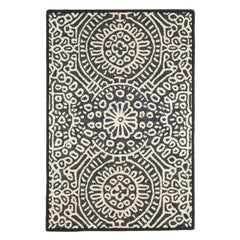 Temple Hand Micro Hooked Wool Custom Rug | Charcoal