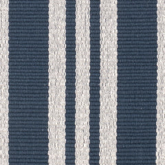 Irving Stripe Navy Handwoven Cotton Rug Swatch