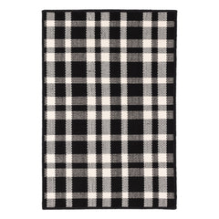 Tattersall Handwoven Indoor/Outdoor Custom Rug | Black