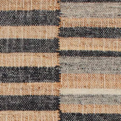 Ravel Stripe Black Handwoven Wool Rug Swatch