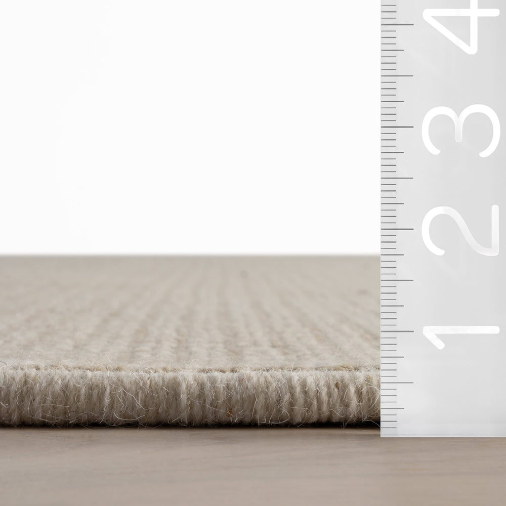 Yadira Geometric Woven Wool Custom Rug | Natural