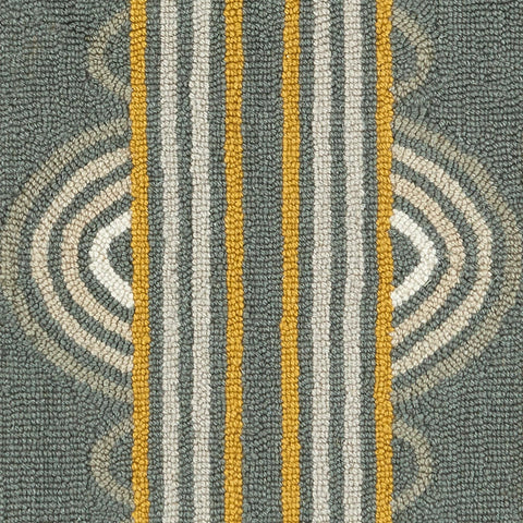 Button Grey Hand Micro Hooked Wool Rug Swatch