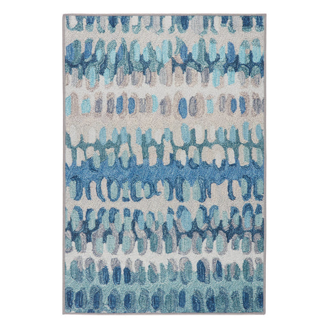 Paint Chip Machine Washable Rug | Blue