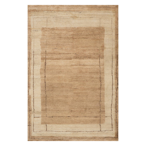 Mela Modern Bordered Rug | Brown