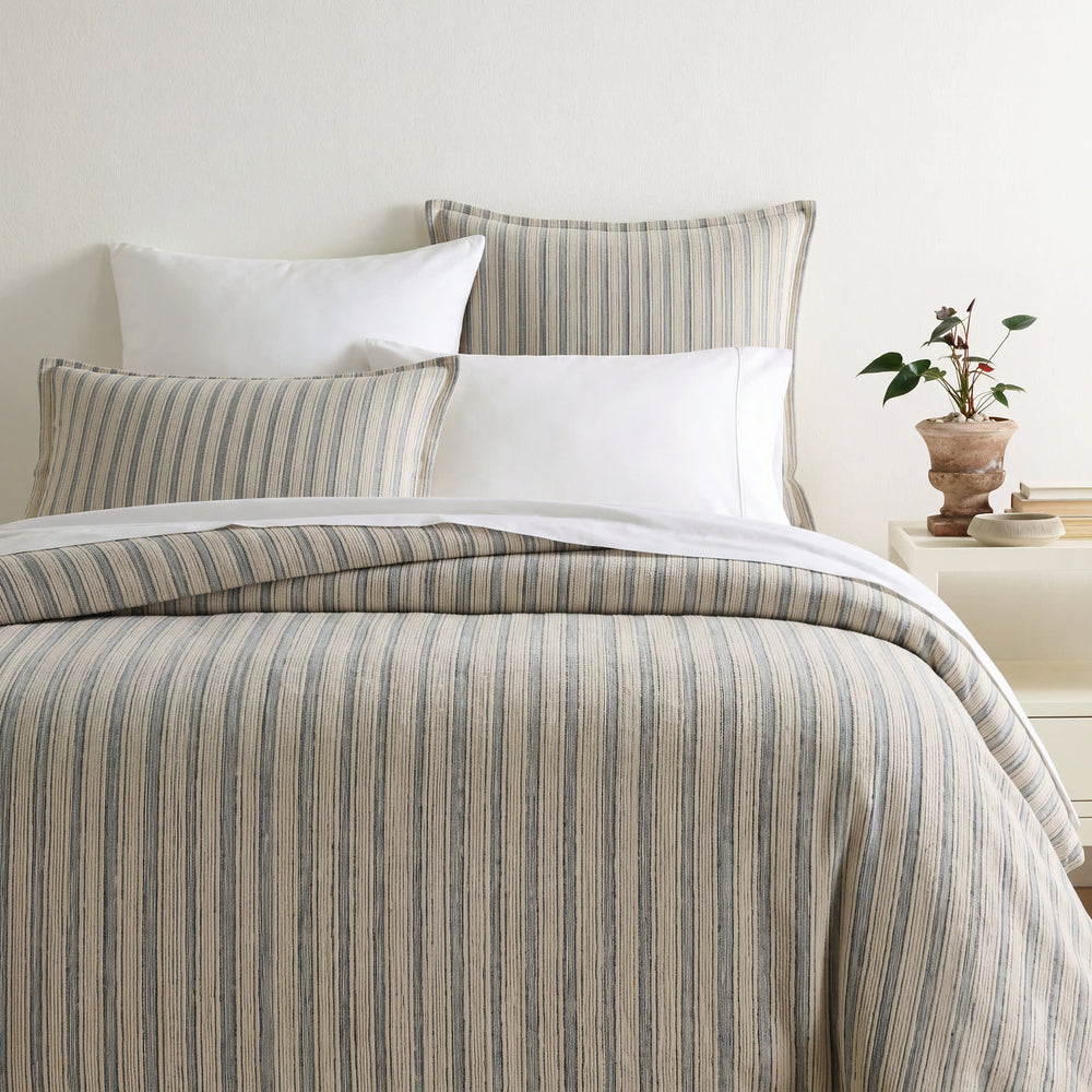 Blythe Stripe Chenille Duvet Cover | Navy