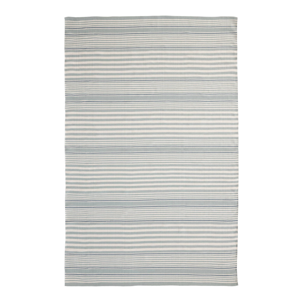 Rugby Stripe Handwoven Indoor/Outdoor Rug | Light Blue