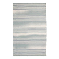 Rugby Stripe Light Blue Handwoven Indoor/Outdoor Rug