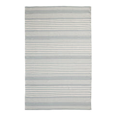 Rugby Stripe Handwoven Indoor/Outdoor Rug | Light Blue