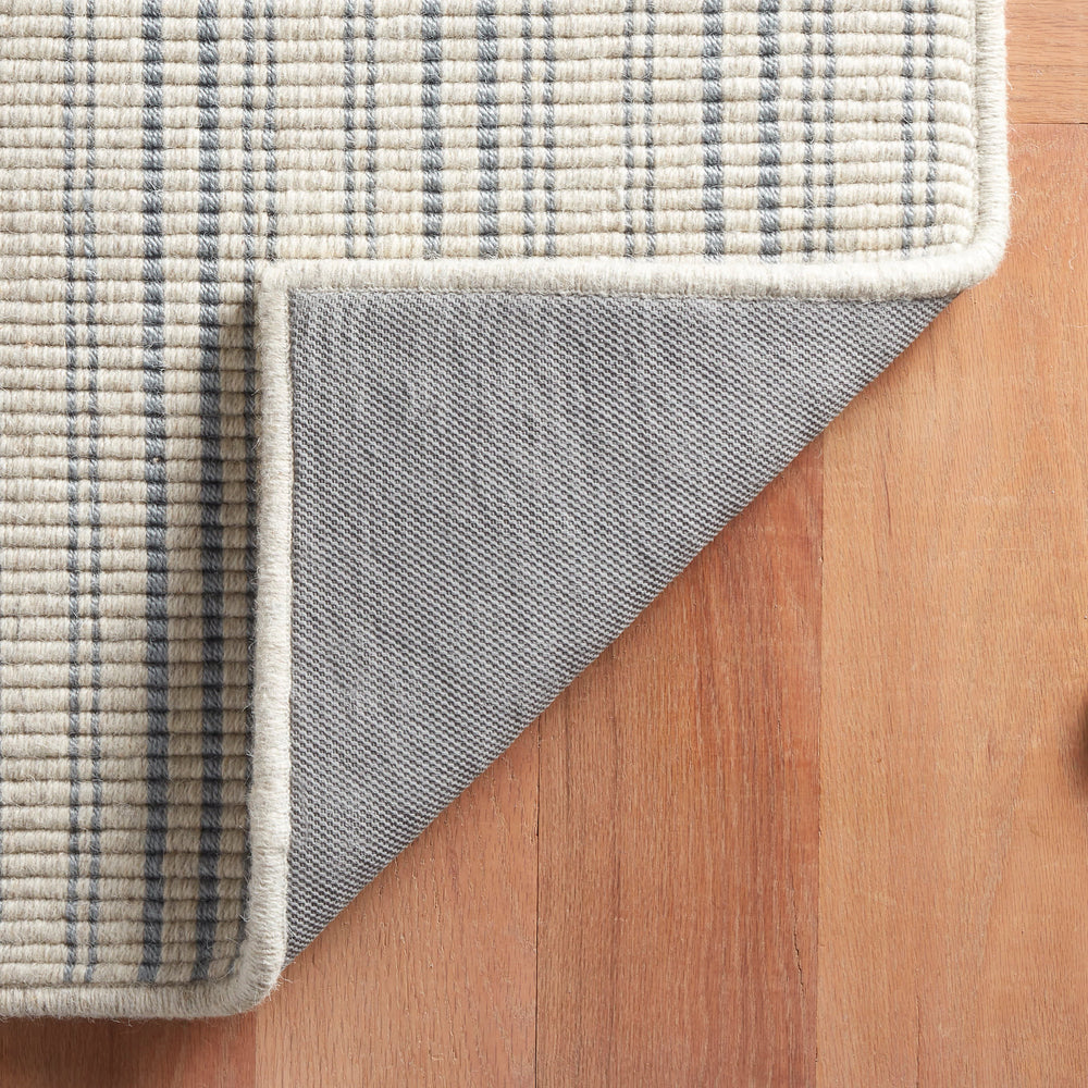 Warren Ticking Woven Wool Custom Rug | Slate