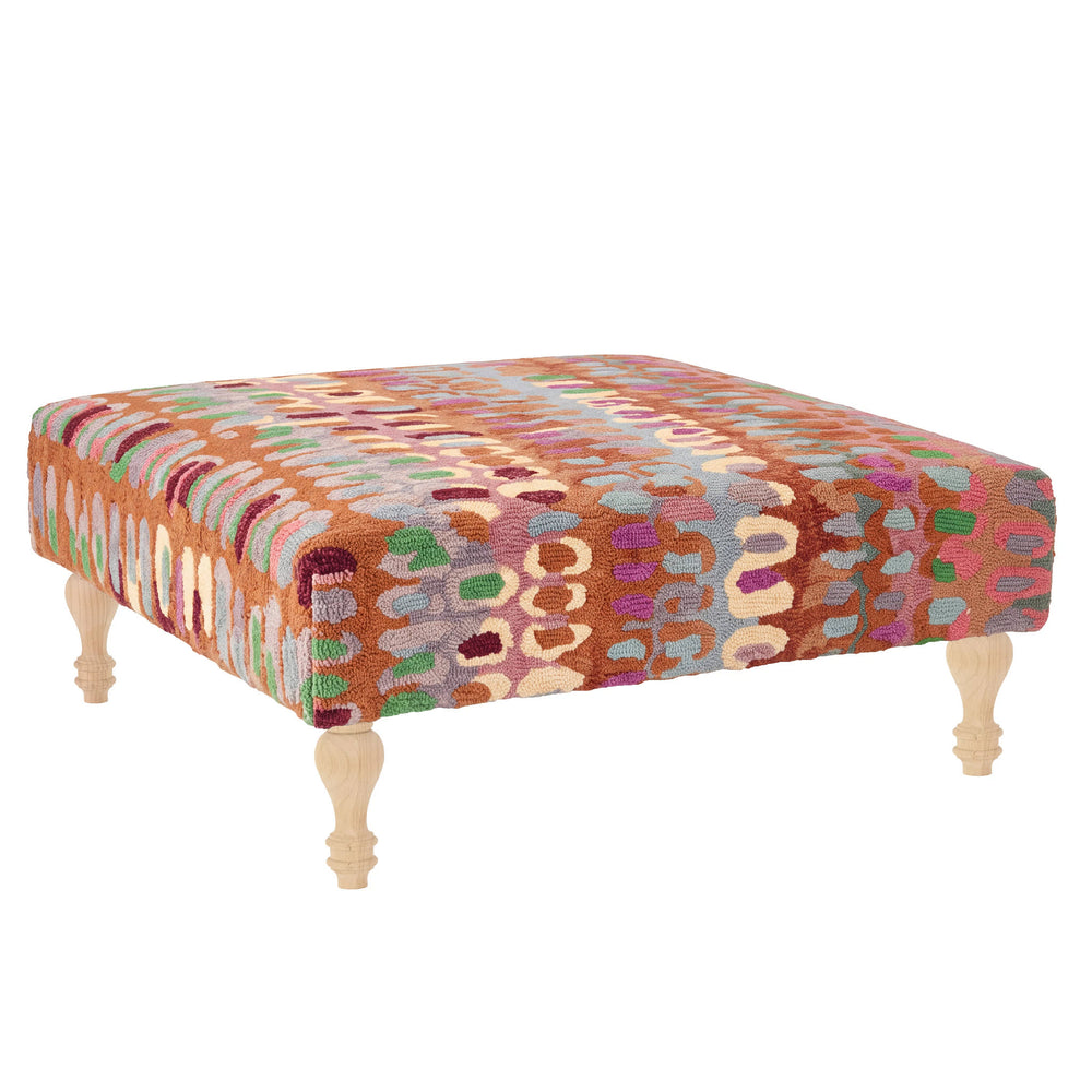 Paint Chip Rug Ottoman | Clay