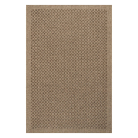 Watts Modern Checkered Washable Rug | Brown