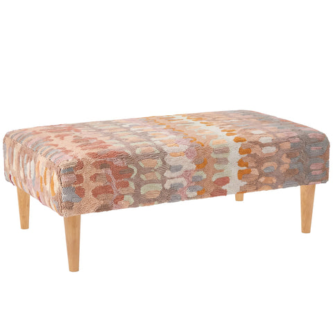 Paint Chip Rug Ottoman | Stone