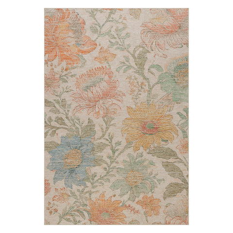 Exploded Floral Machine Washable Rug | Multi