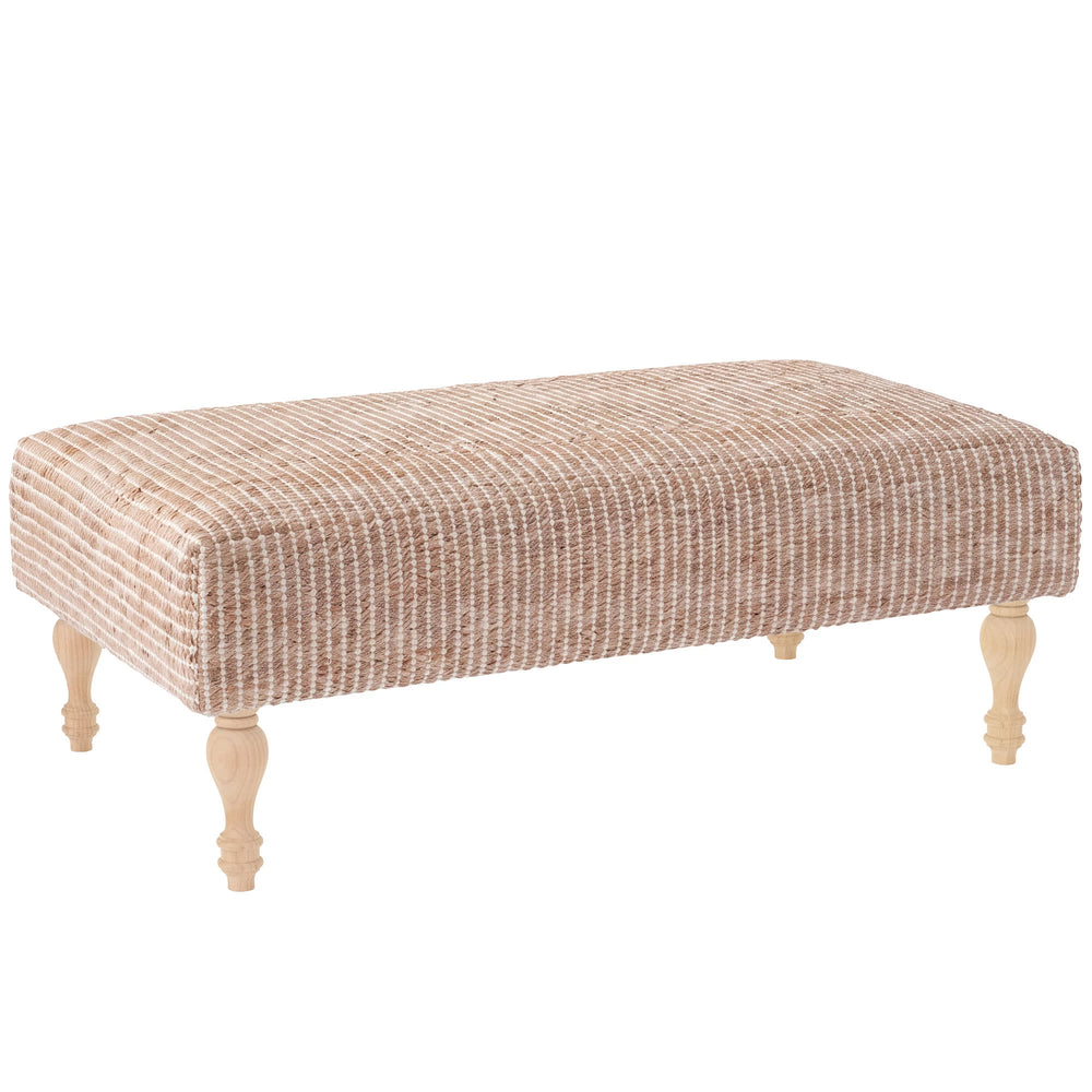 Gridwork Rug Ottoman | Ivory