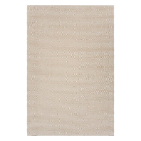 Herringbone Handwoven Indoor/Outdoor Rug | Linen/White