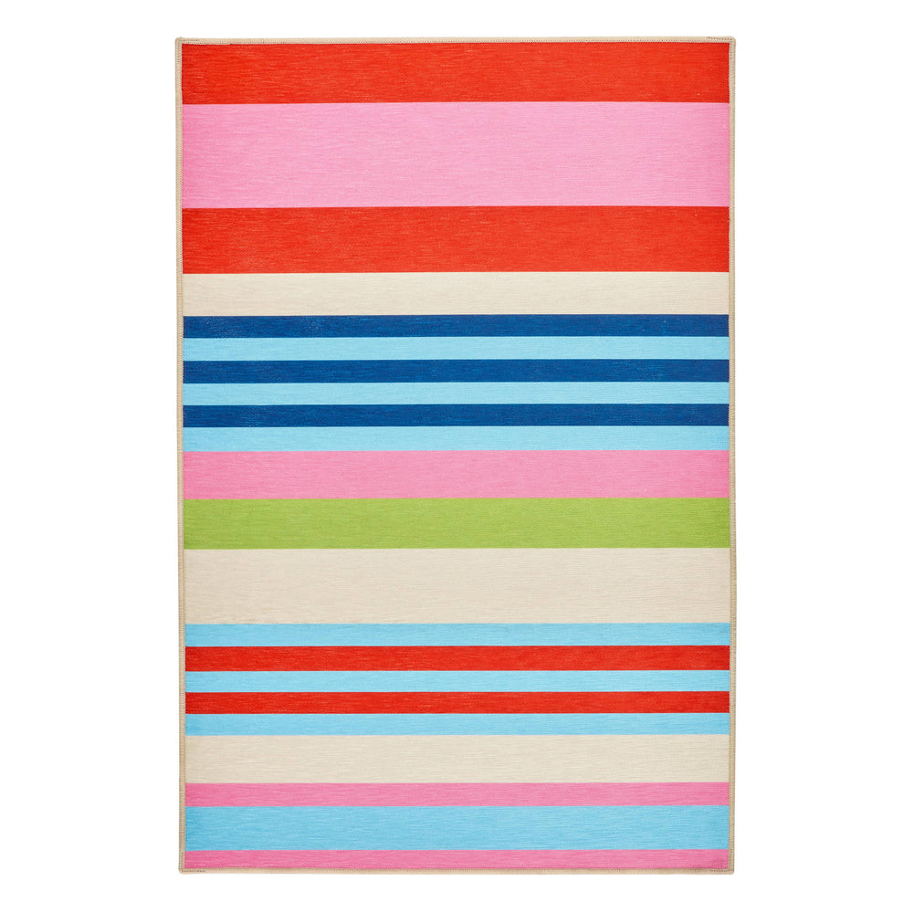 Beach Stripe Machine Washable Rug | Multi