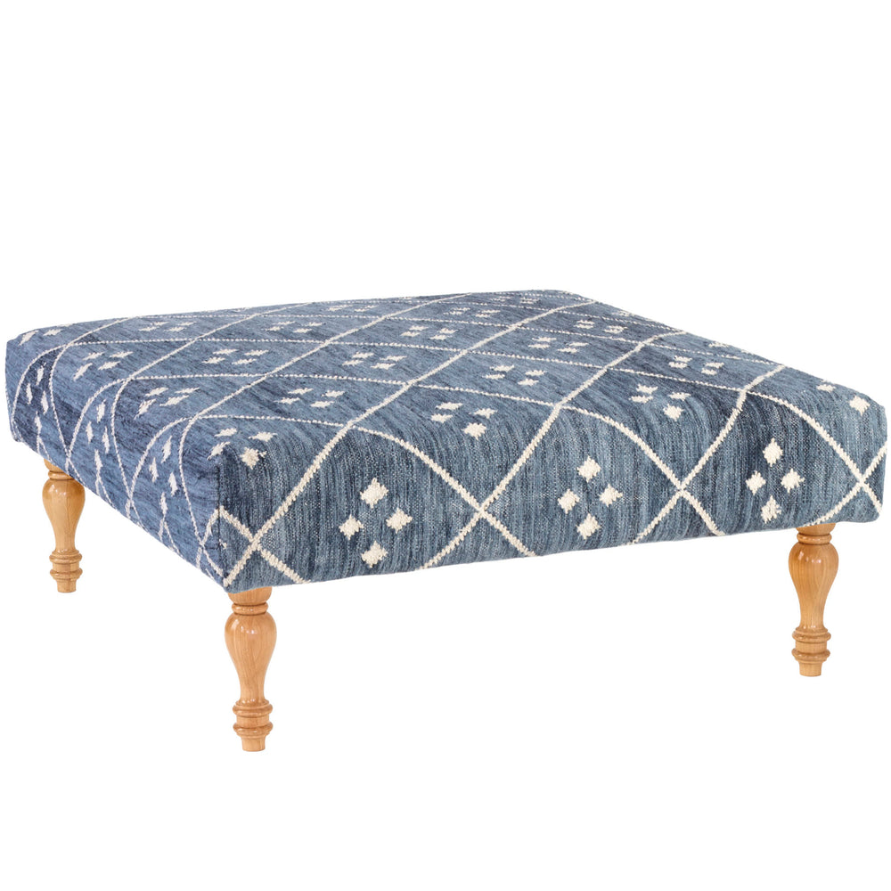 Kota Indigo Custom Rug Ottoman | Indigo