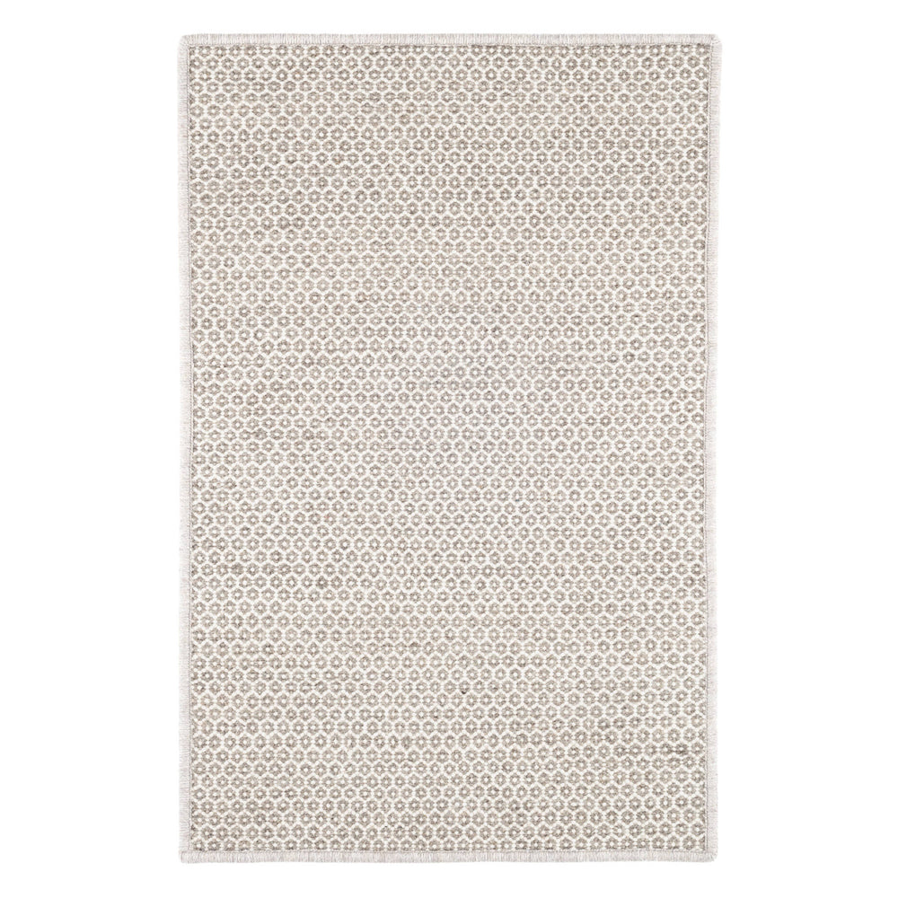 Honeycomb Handwoven Wool Custom Rug | Ivory/Grey