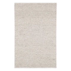 Honeycomb Ivory/Grey Handwoven Wool Custom Rug