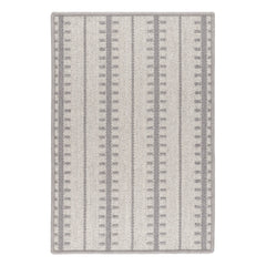 Tailor Stripe Woven Wool Custom Rug | Charcoal