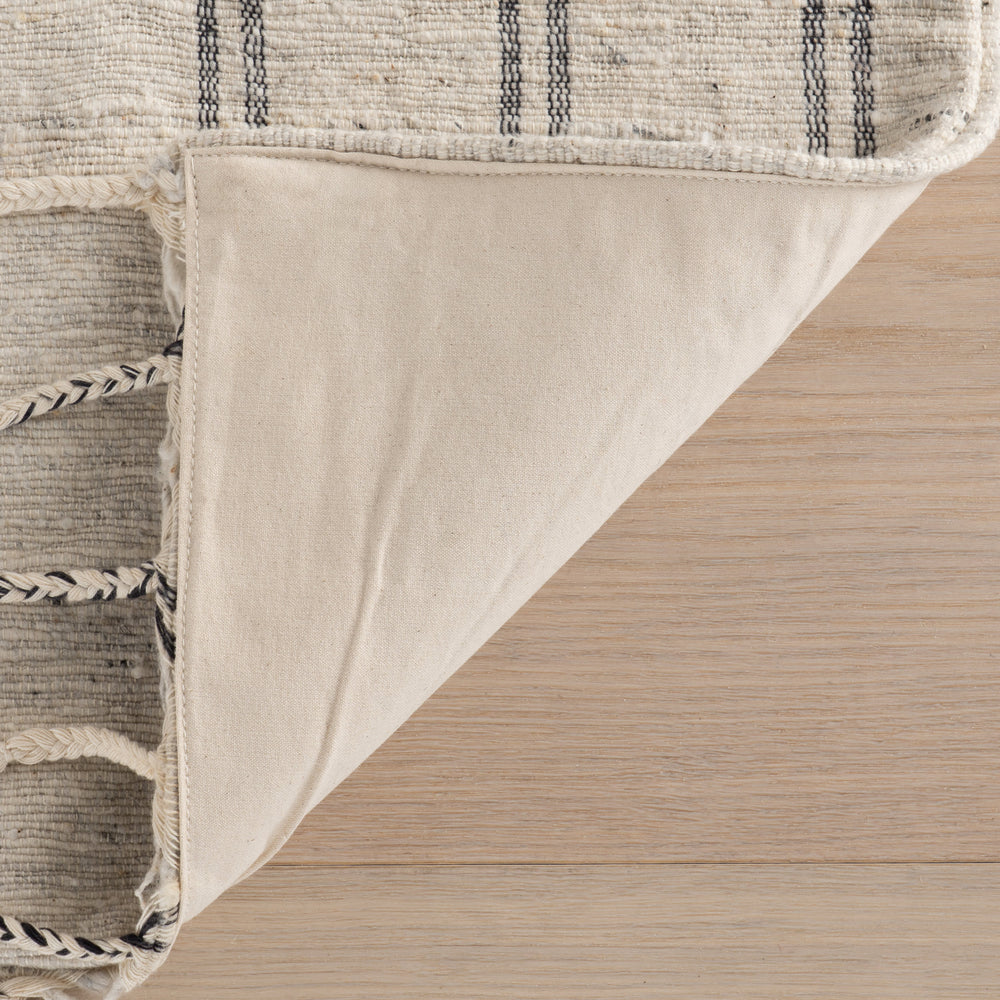 Arven Striped Handmade Cotton Rug | Grey