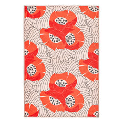 Japanese Poppy Multi Machine Washable Rug