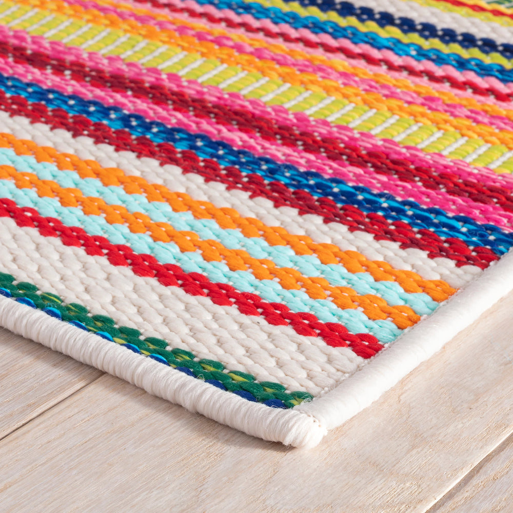 Bright Stripe Handwoven Indoor/Outdoor Custom Rug | Multi