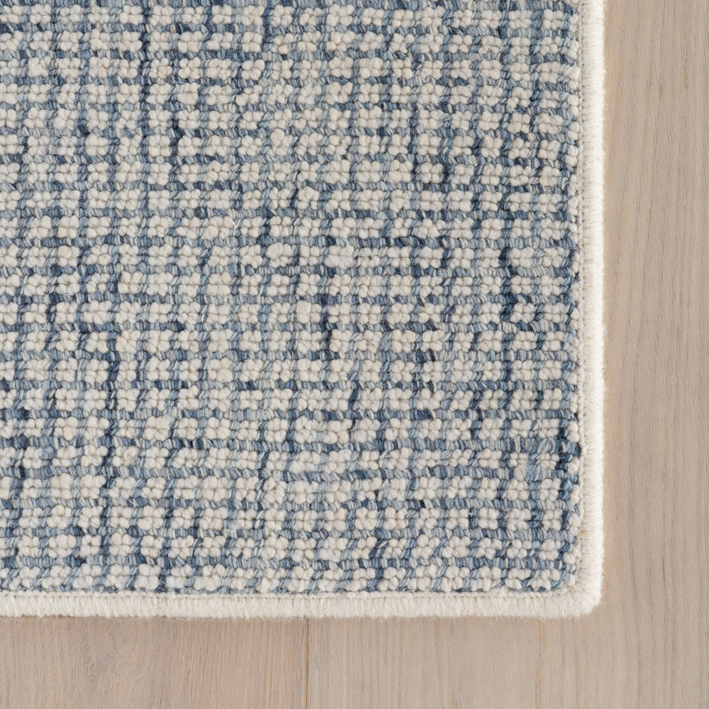 Yadira Geometric Woven Wool Custom Rug | Blue