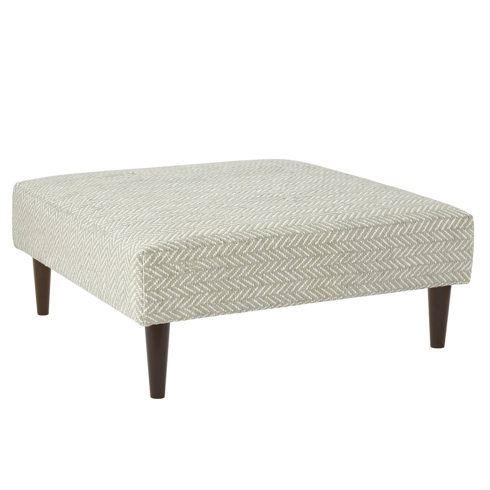 Herringbone Rug Ottoman | Ocean