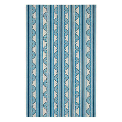 Button Hand Micro Hooked Wool Rug | Blue