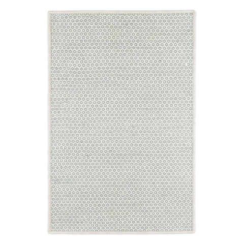 Honeycomb Handwoven Wool Custom Rug | French Blue/Ivory