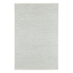 Honeycomb Handwoven Wool Custom Rug | French Blue/Ivory